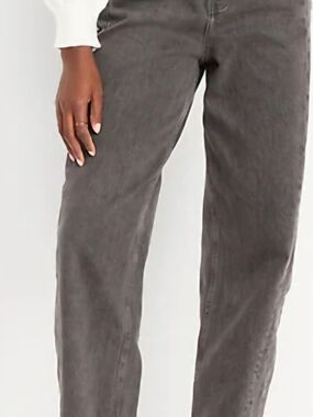 Old Navy High-Rise Barrel Leg Jeans in Washed Charcoal